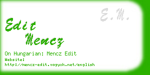 edit mencz business card